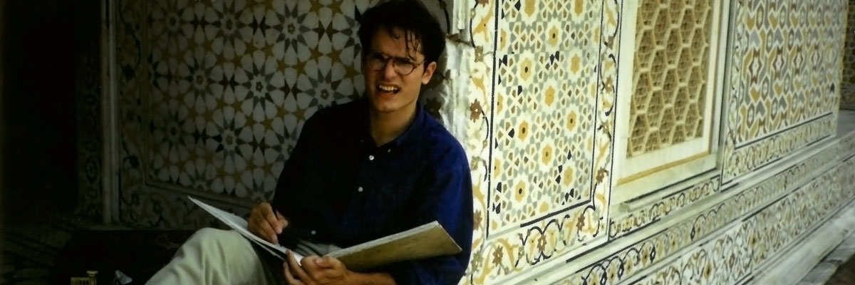 Francis Terry sketching in India, 1993