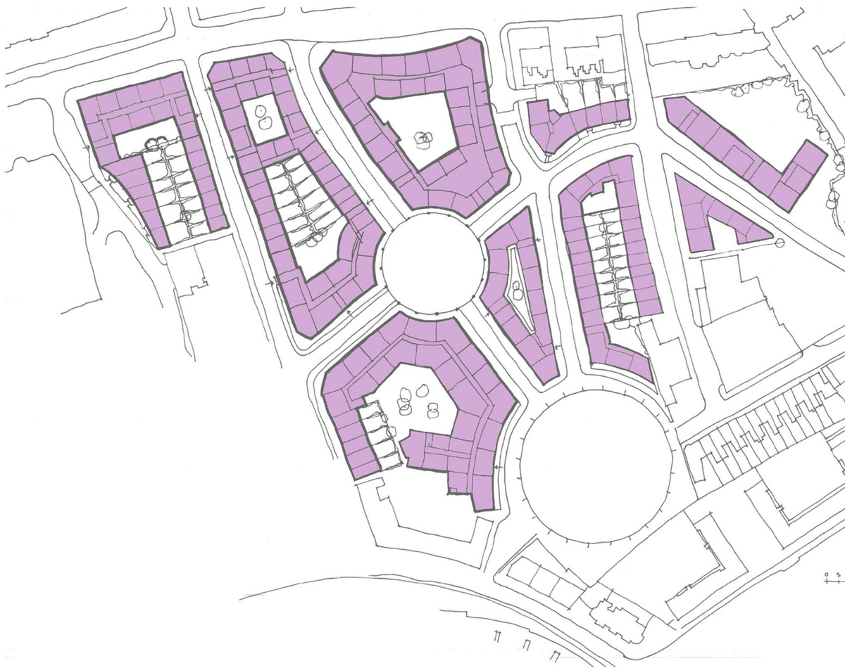 Plan for Little Oval, keeping two of the historic gas holder as public spaces.