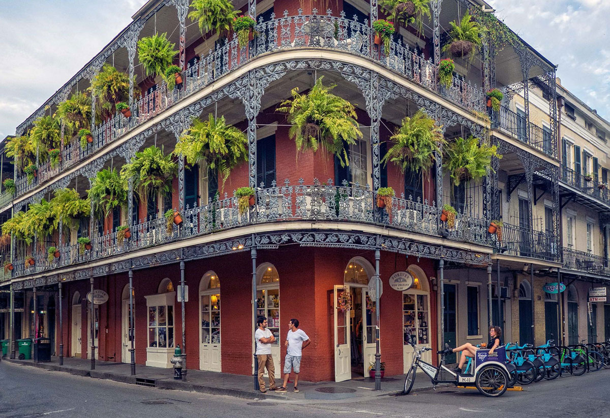 Ironwork balconies in New Orleans.